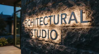 Letras corpóreas 3D en acero inoxidable con iluminación halo LED